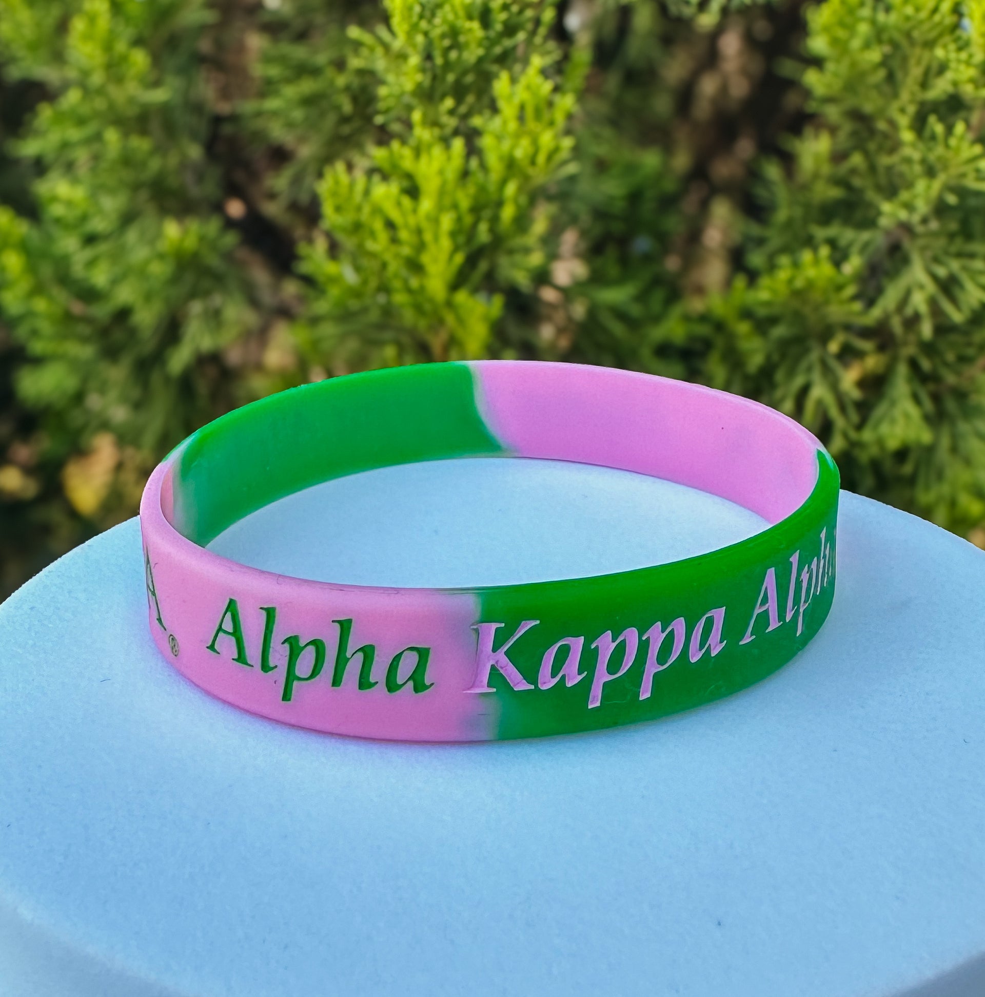 AKA Pink & Green Silicone Bracelet