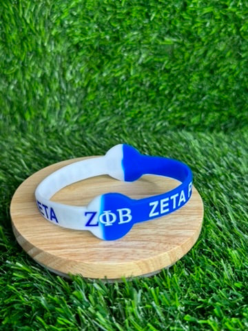 ZPB Blue & White Silicone Bracelet