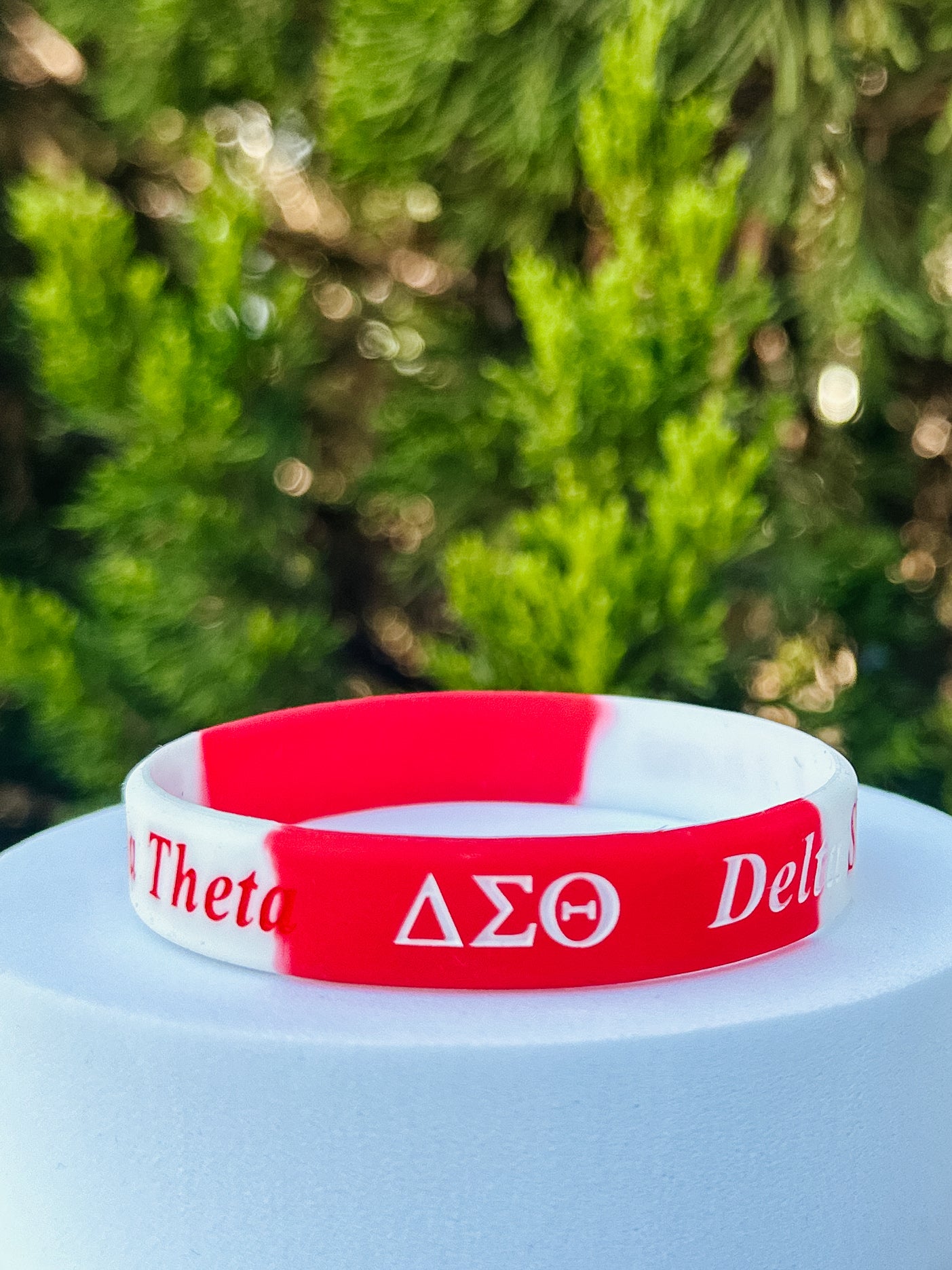 DST Red & White Silicone Bracelet