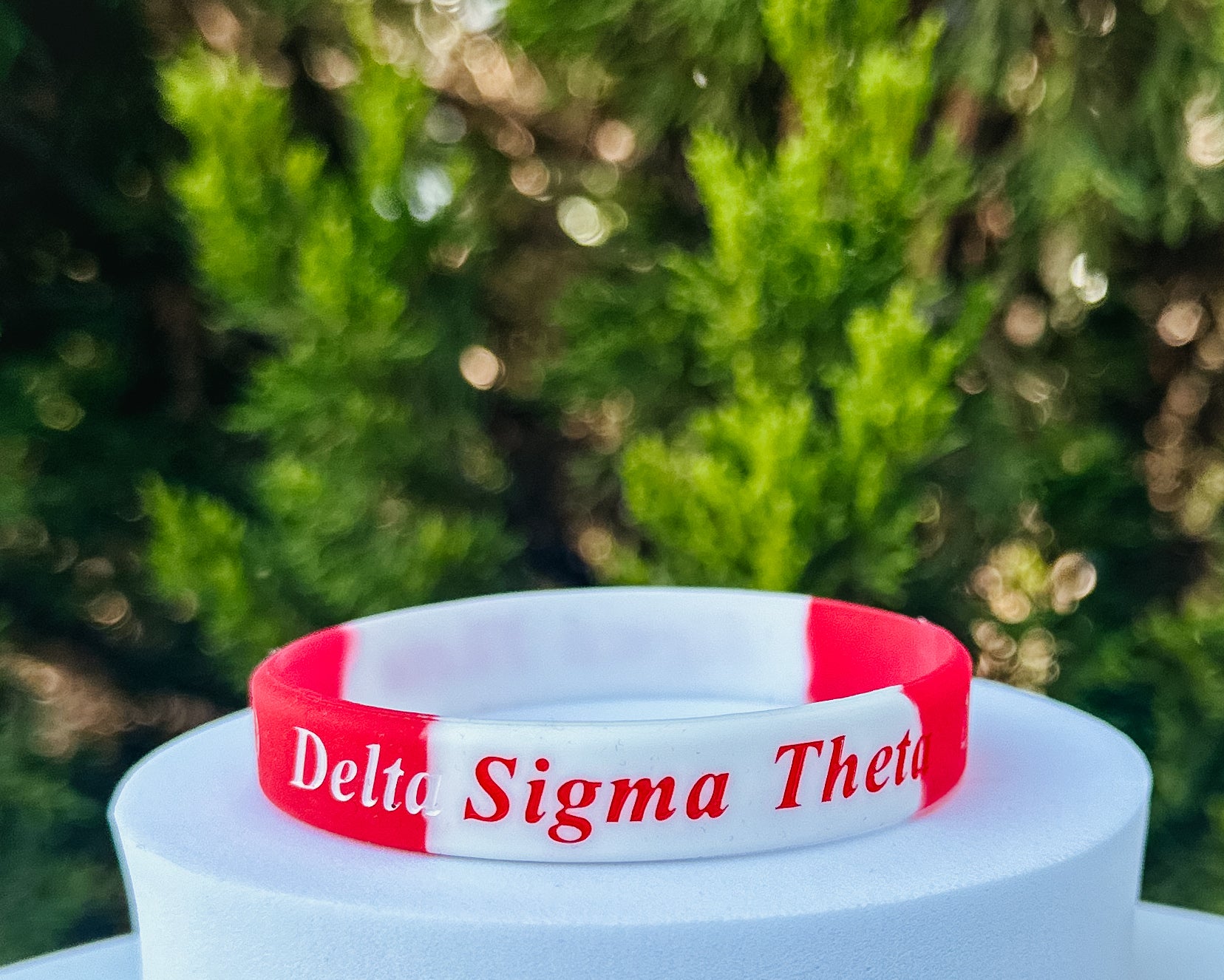 DST Red & White Silicone Bracelet