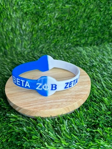 ZPB Blue & White Silicone Bracelet