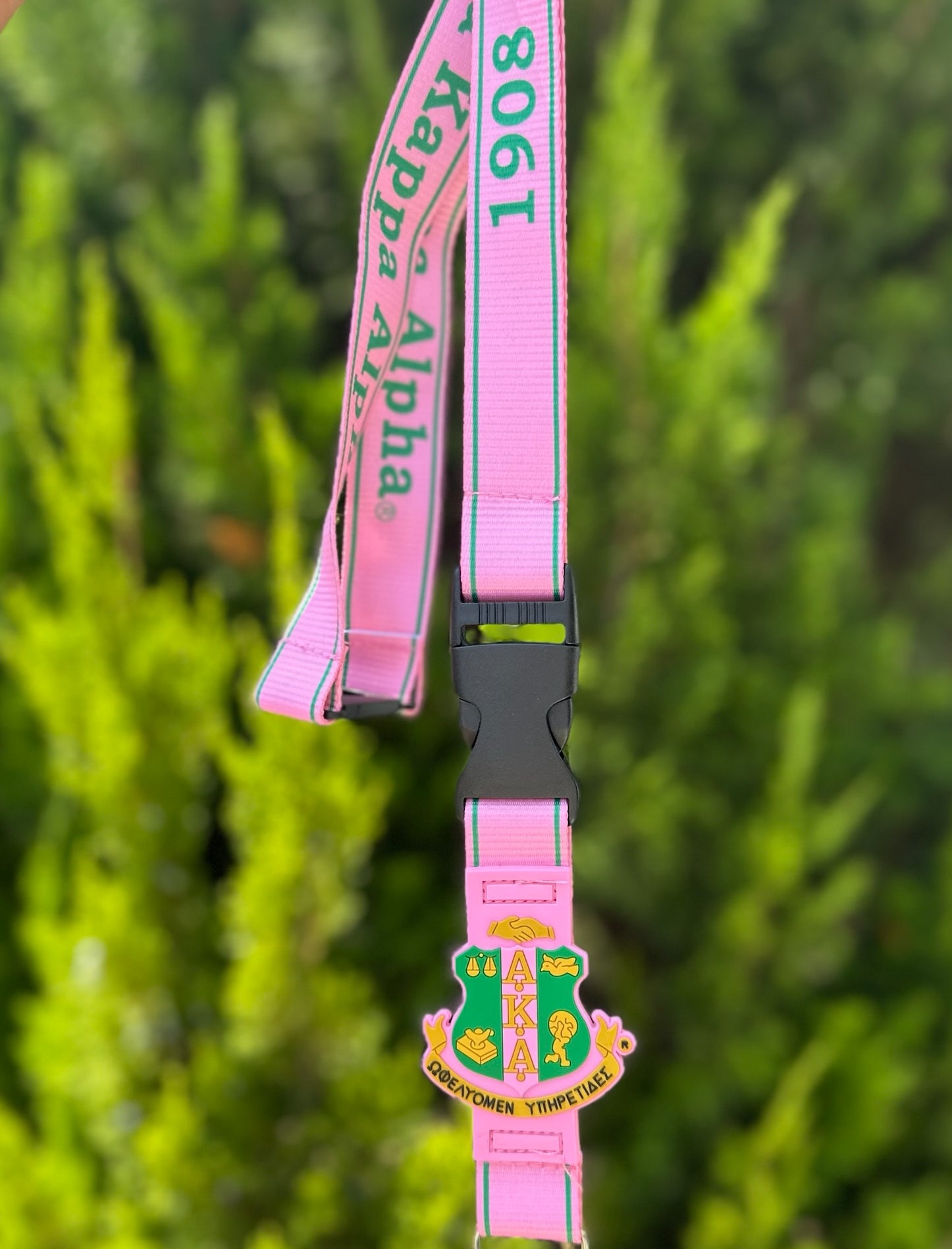 AKA Pink & Green Shield Lanyard