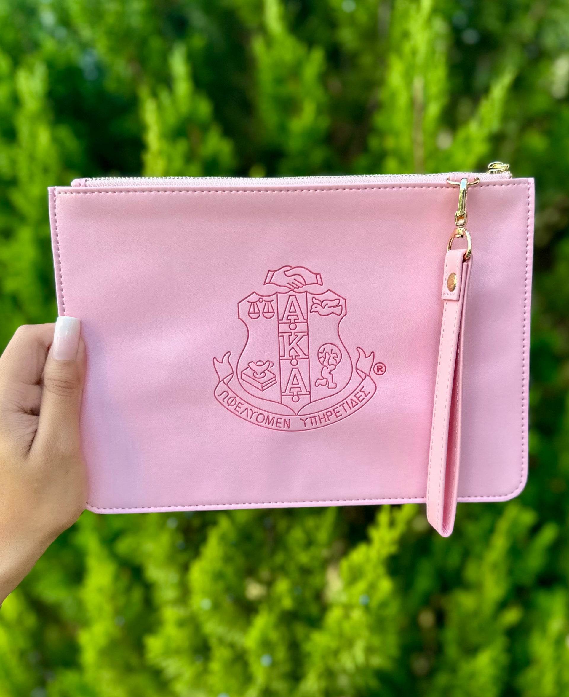 AKA Pink Clutch Wristlet