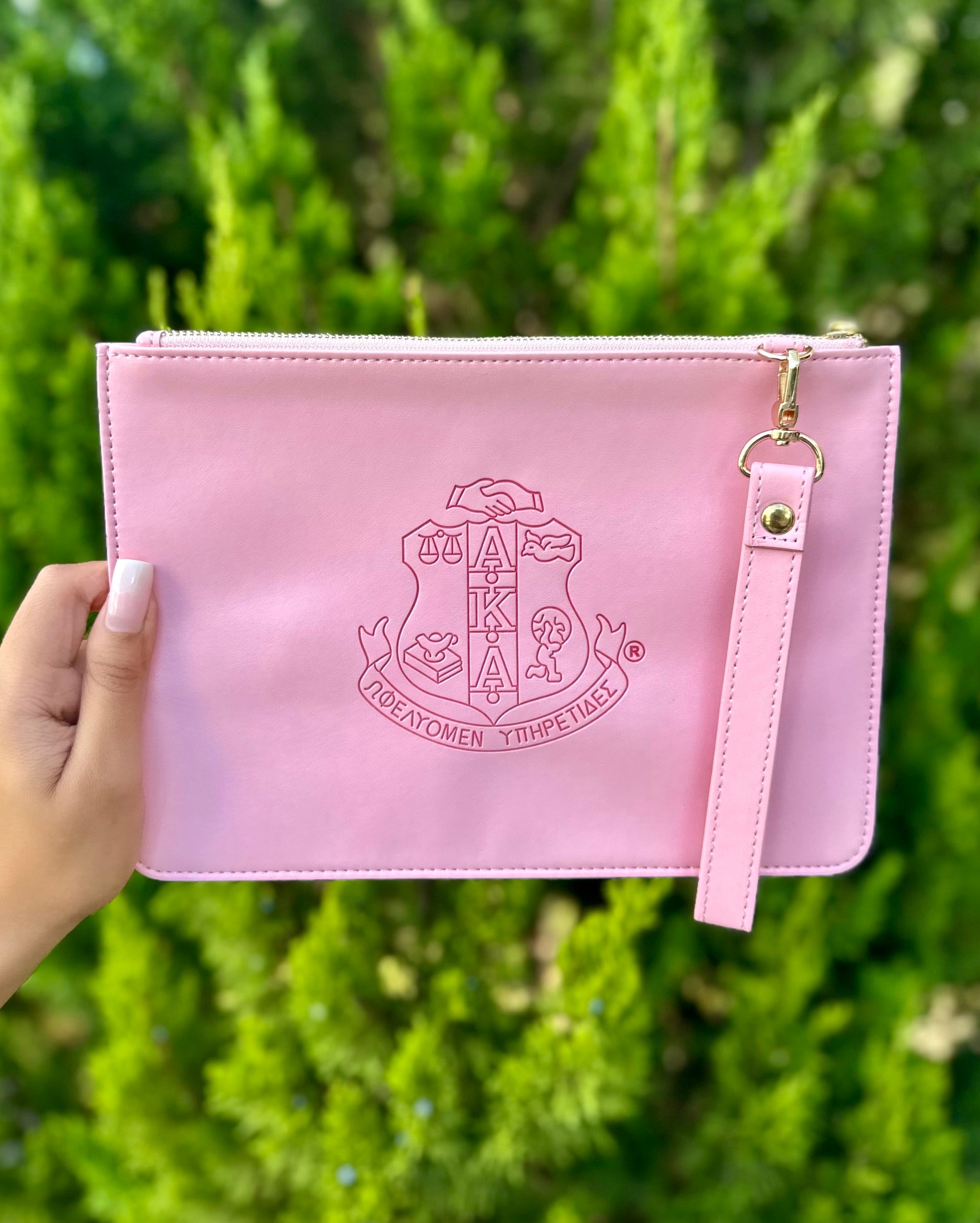 AKA Pink Clutch Wristlet