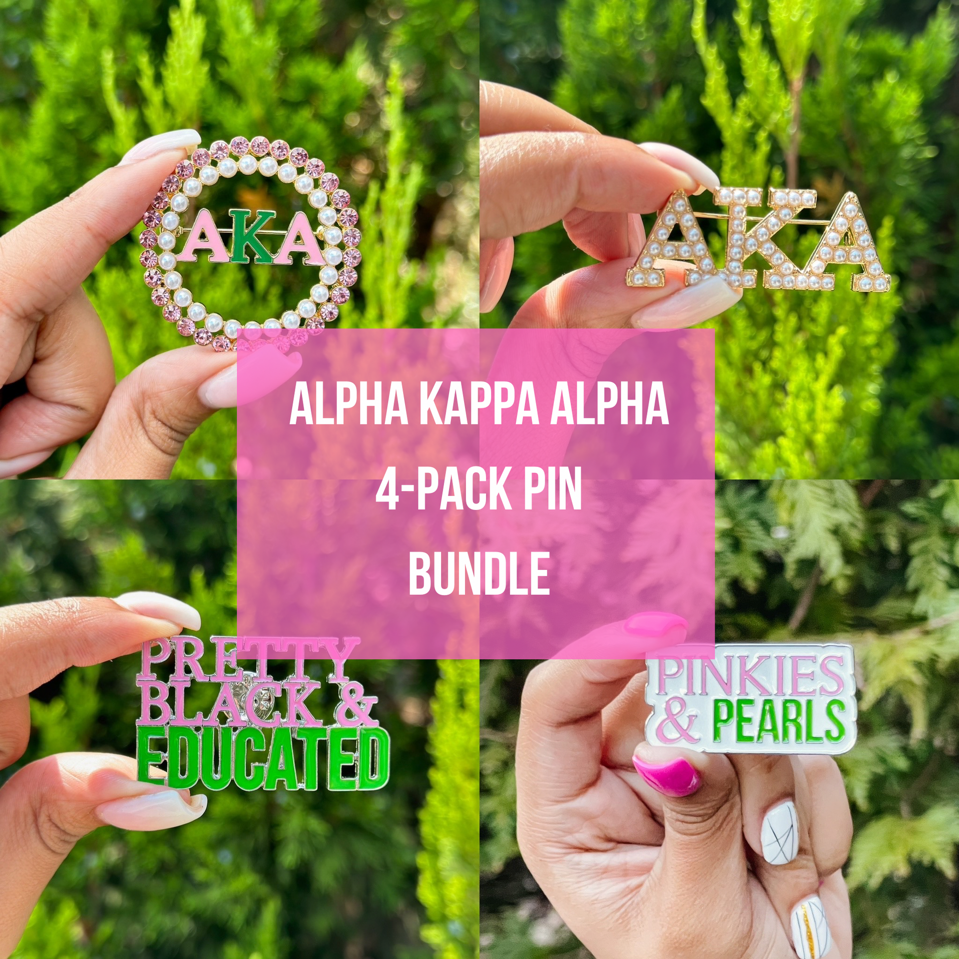 AKA 4-Pack Bundle Set of Sorority Pins