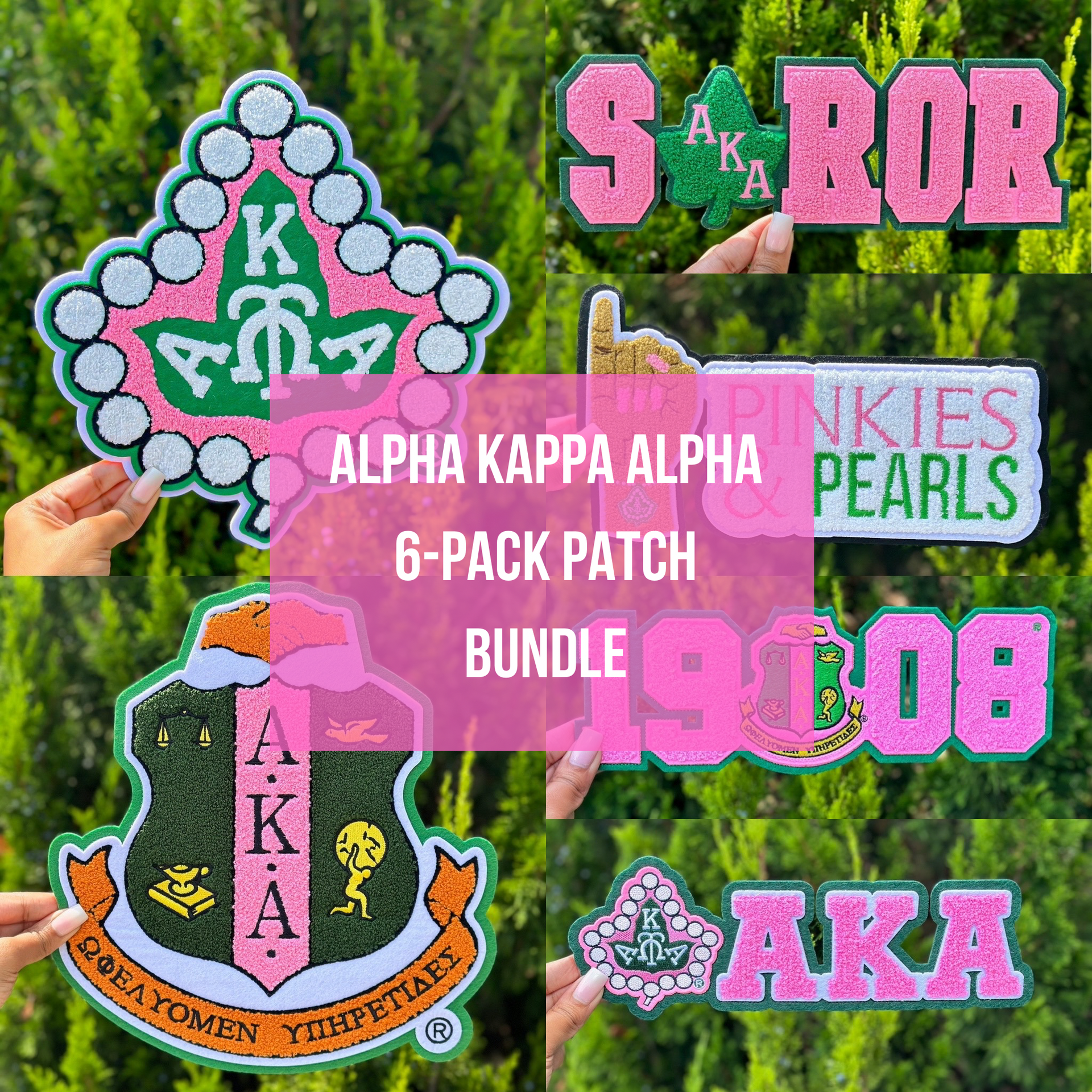 AKA 6-Pack Chenille Patch Bundle