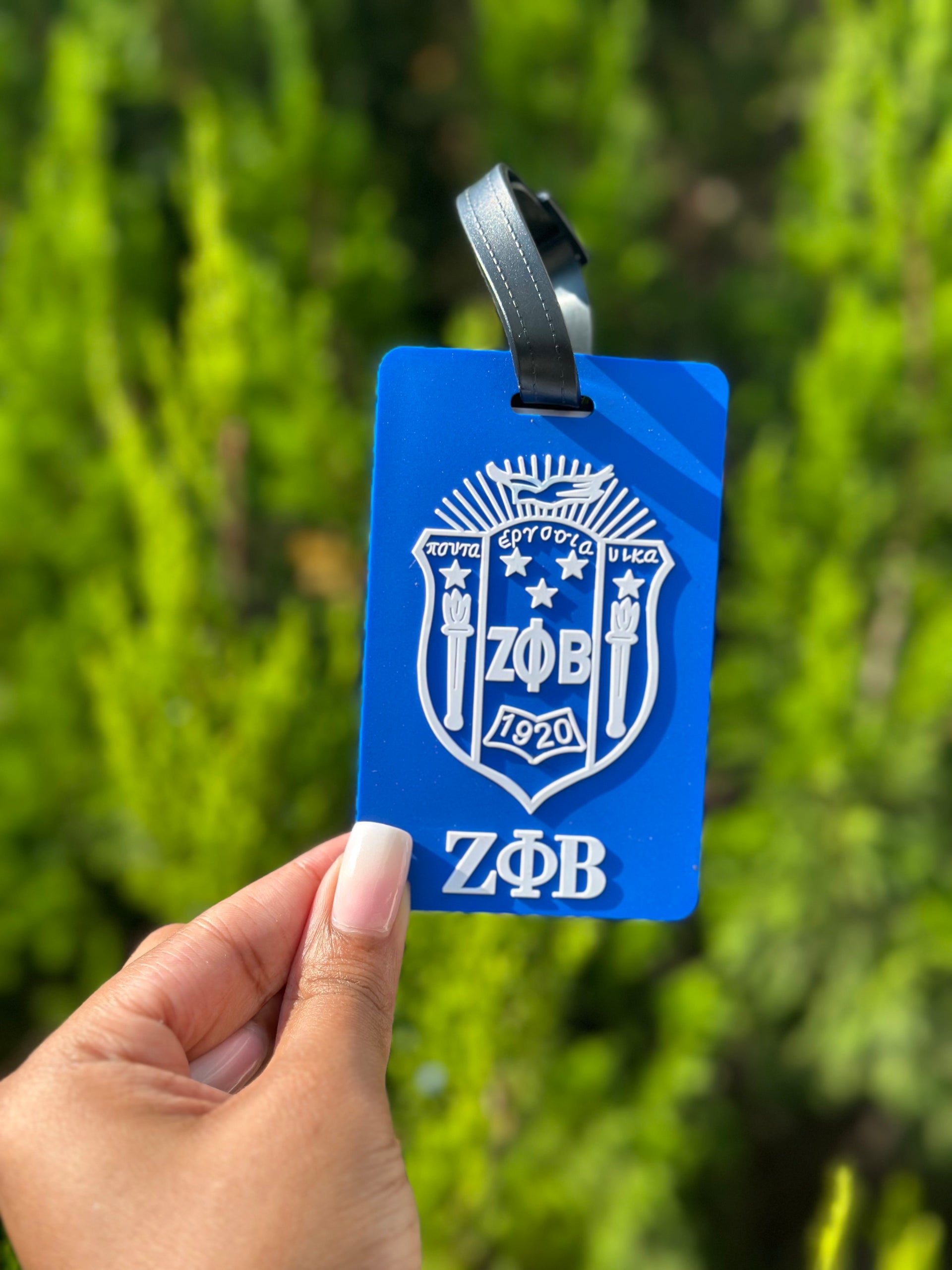 ZPB Blue & White Shield Luggage Tag