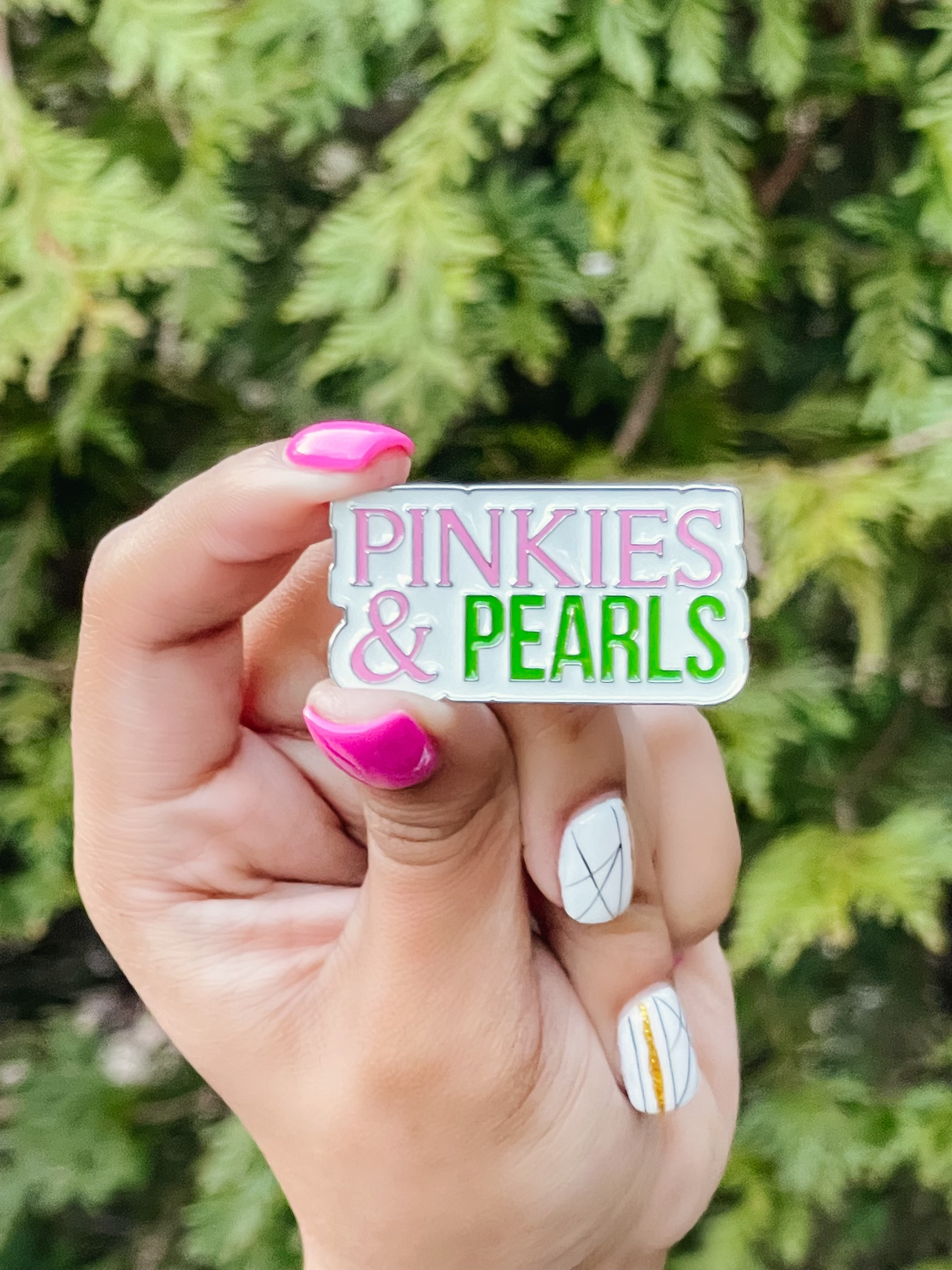 AKA Pinkies & Pearl Lapel Pin